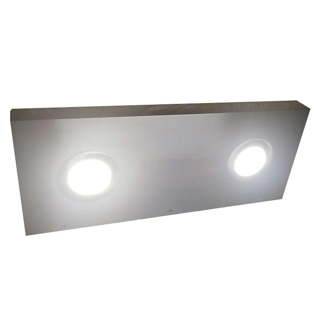 42"x12"x1.5" (cm.106.7x30.5x3.8) brushed stainless floating shelf with 2 LED lights