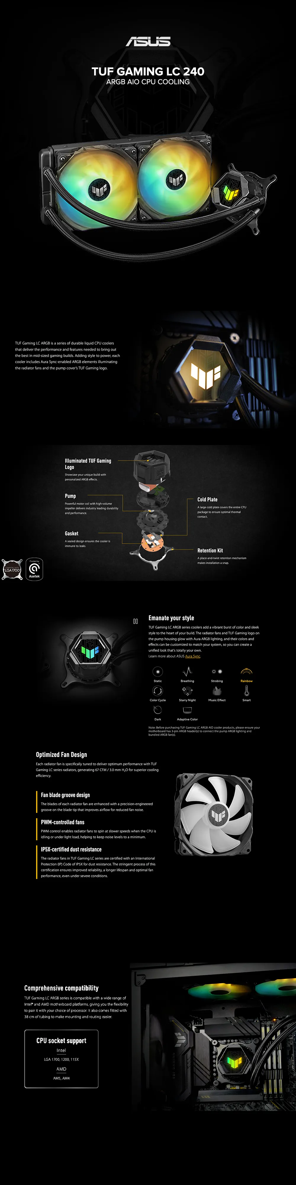 Asus TUF Gaming LC 240 ARGB AIO CPU Cooling