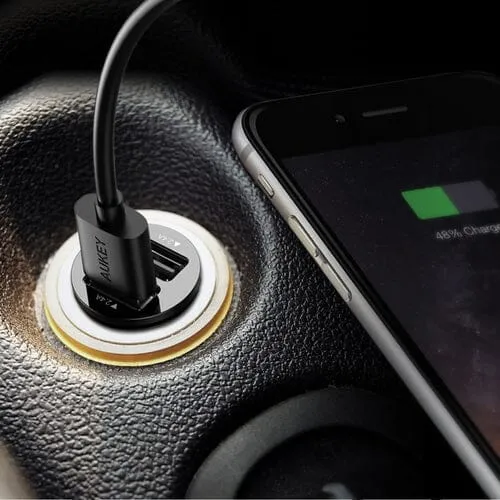 Aukey Universal True AiPOWER 24W 4.8A Dual Port Car Charger (Refurbished)