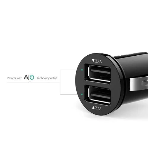 Aukey Universal True AiPOWER 24W 4.8A Dual Port Car Charger (Refurbished)