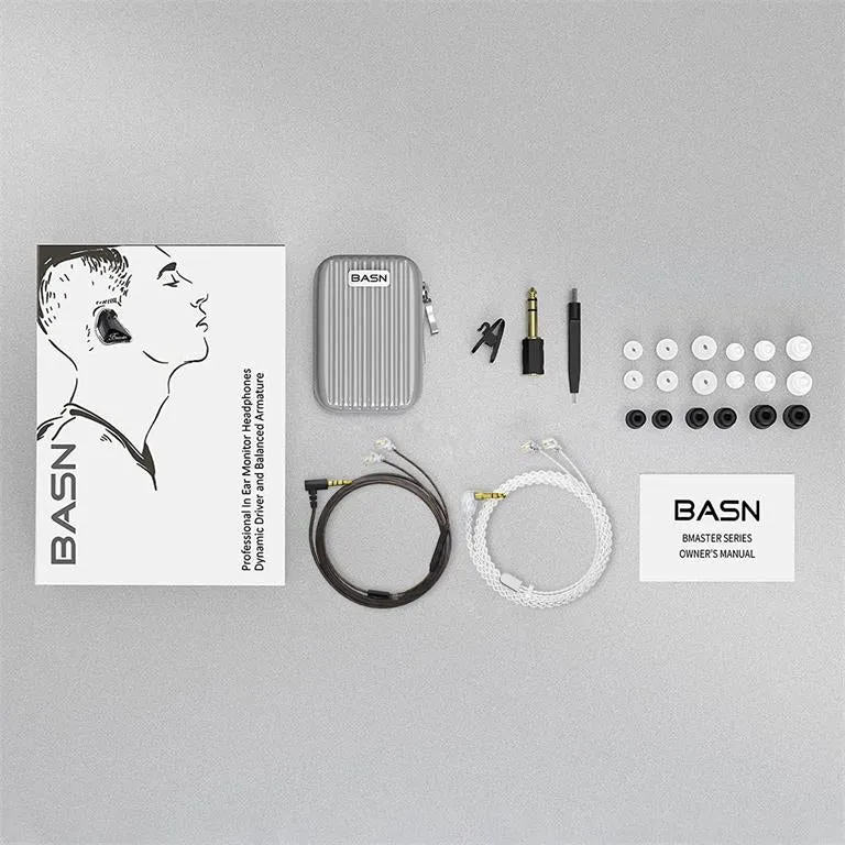 BASN Bmaster 2-Pin Triple Drivers In Ear Monitor Headphones (Black)