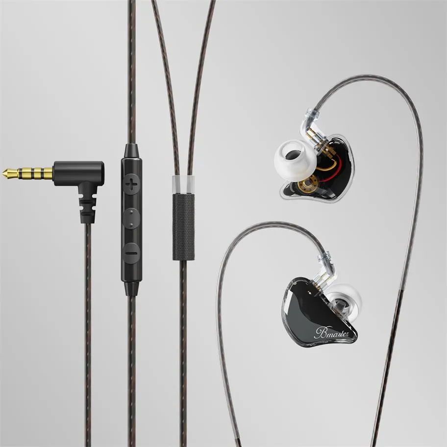 BASN Bmaster 2-Pin Triple Drivers In Ear Monitor Headphones (Black)