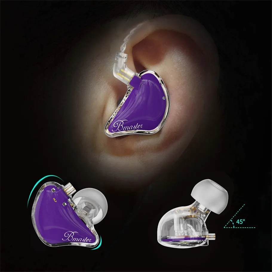 BASN Bmaster 2-Pin Triple Drivers In Ear Monitor Headphones (Purple)