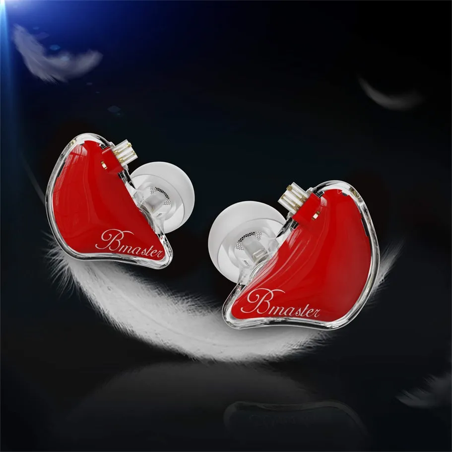 BASN Bmaster 2-Pin Triple Drivers In Ear Monitor Headphones (Red)