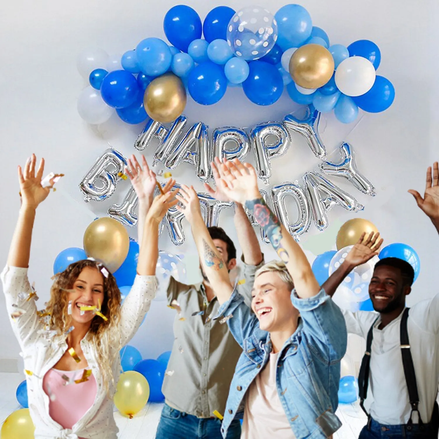 Birthday Balloons for Decoration Blue 67 Pcs - Birthday Decoration 1st, 10th, 18th, 21st, 25th, 30th, 40th, 50th Birthday