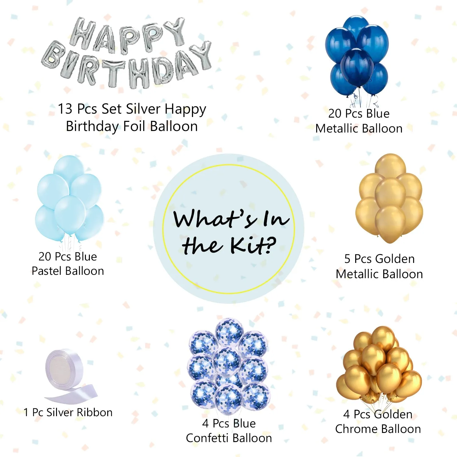 Birthday Balloons for Decoration Blue 67 Pcs - Birthday Decoration 1st, 10th, 18th, 21st, 25th, 30th, 40th, 50th Birthday