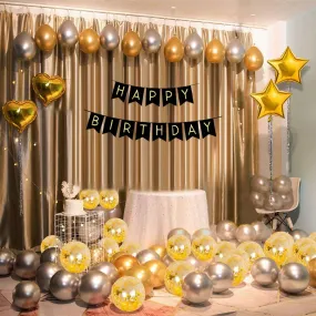 Birthday Balloons for Decoration Golden & Silver 53 Pcs - 1st, 10th, 18th, 21st, 25th, 30th, 40th Birthday