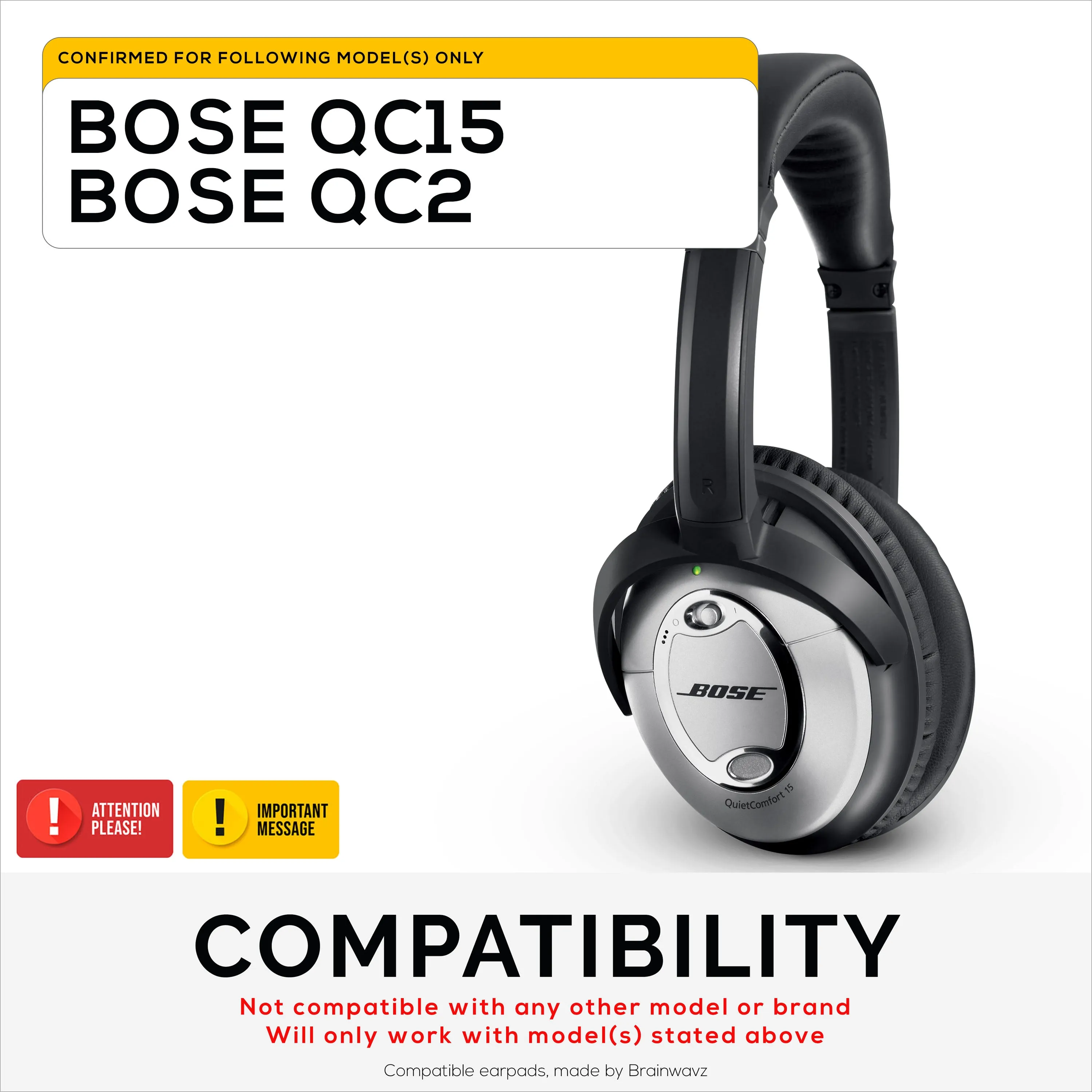 BOSE QC15 Replacement Earpads - Made with Premium Materials, Better Than Stock