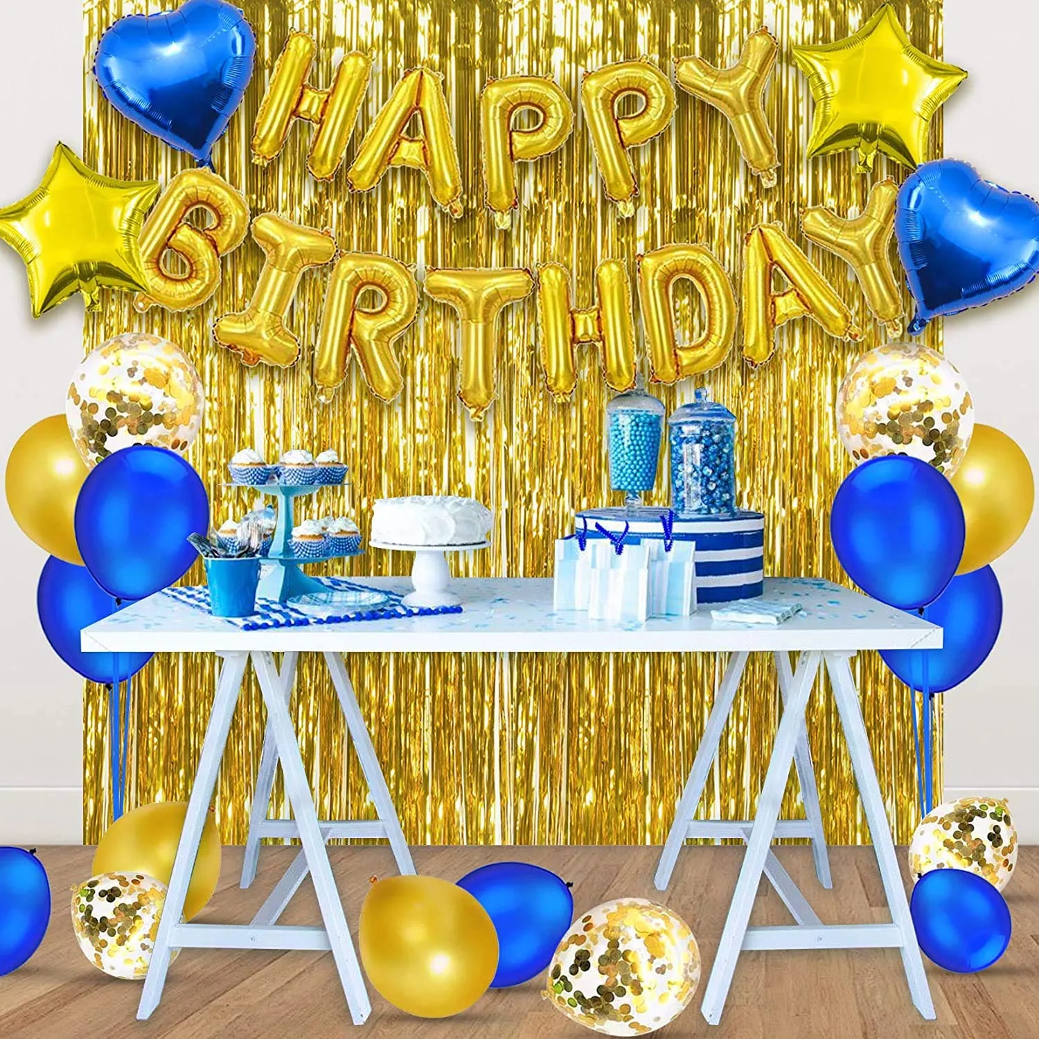 Decoration Golden and Blue 44 Pcs