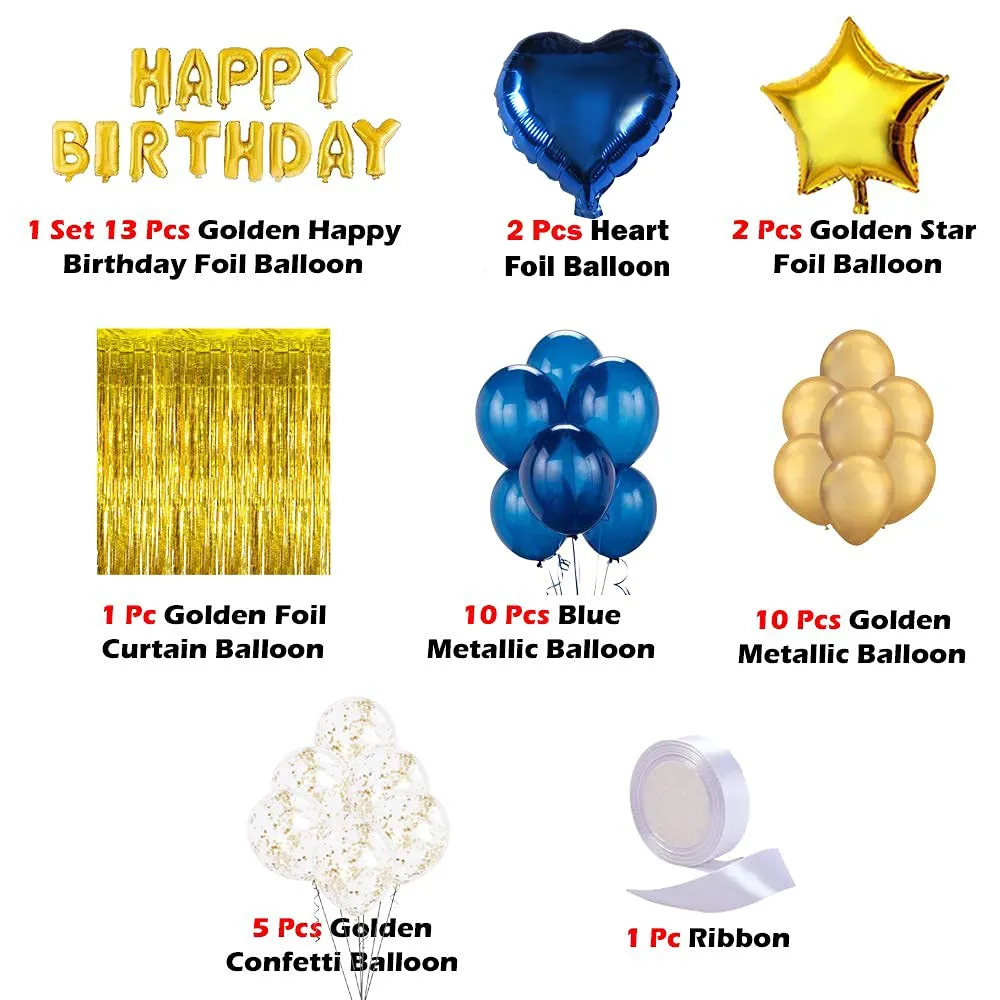 Decoration Golden and Blue 44 Pcs