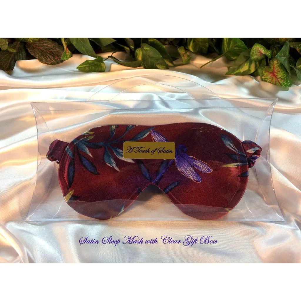 Dragonfly Satin Sleep Eye Mask. Symbolizes Change and Self Realization.