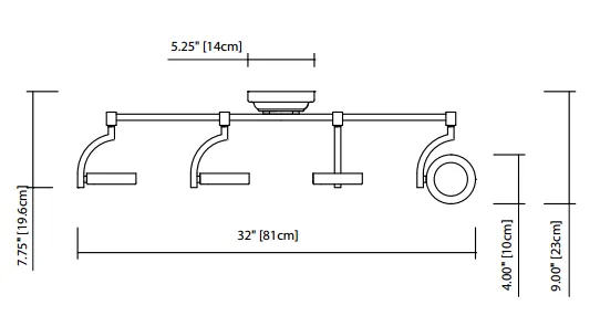 Elan 83382 Andlos 4-lt LED Fixed Rail