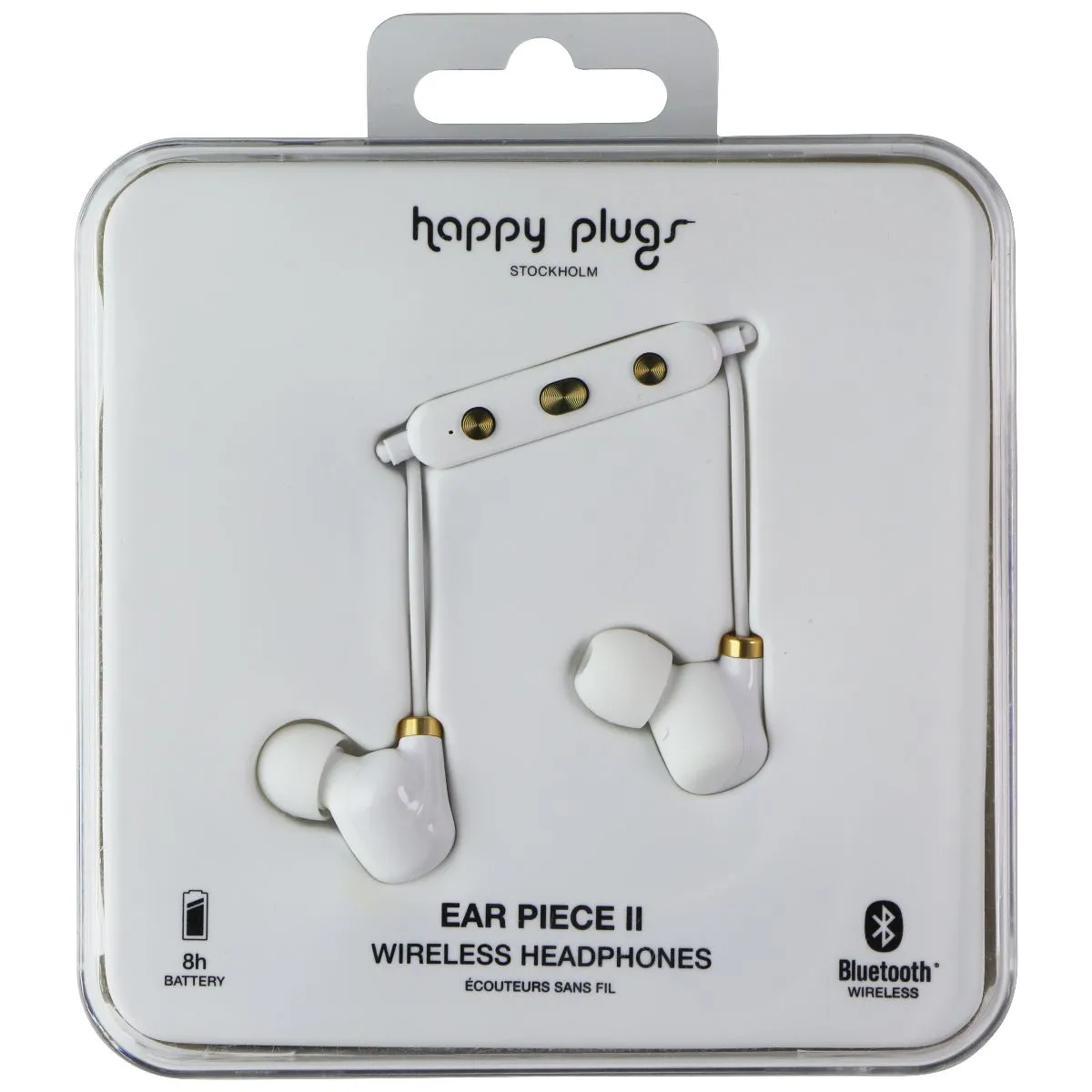 Happy Plugs Ear Piece II Wireless Bluetooth Headphones - White/Gold