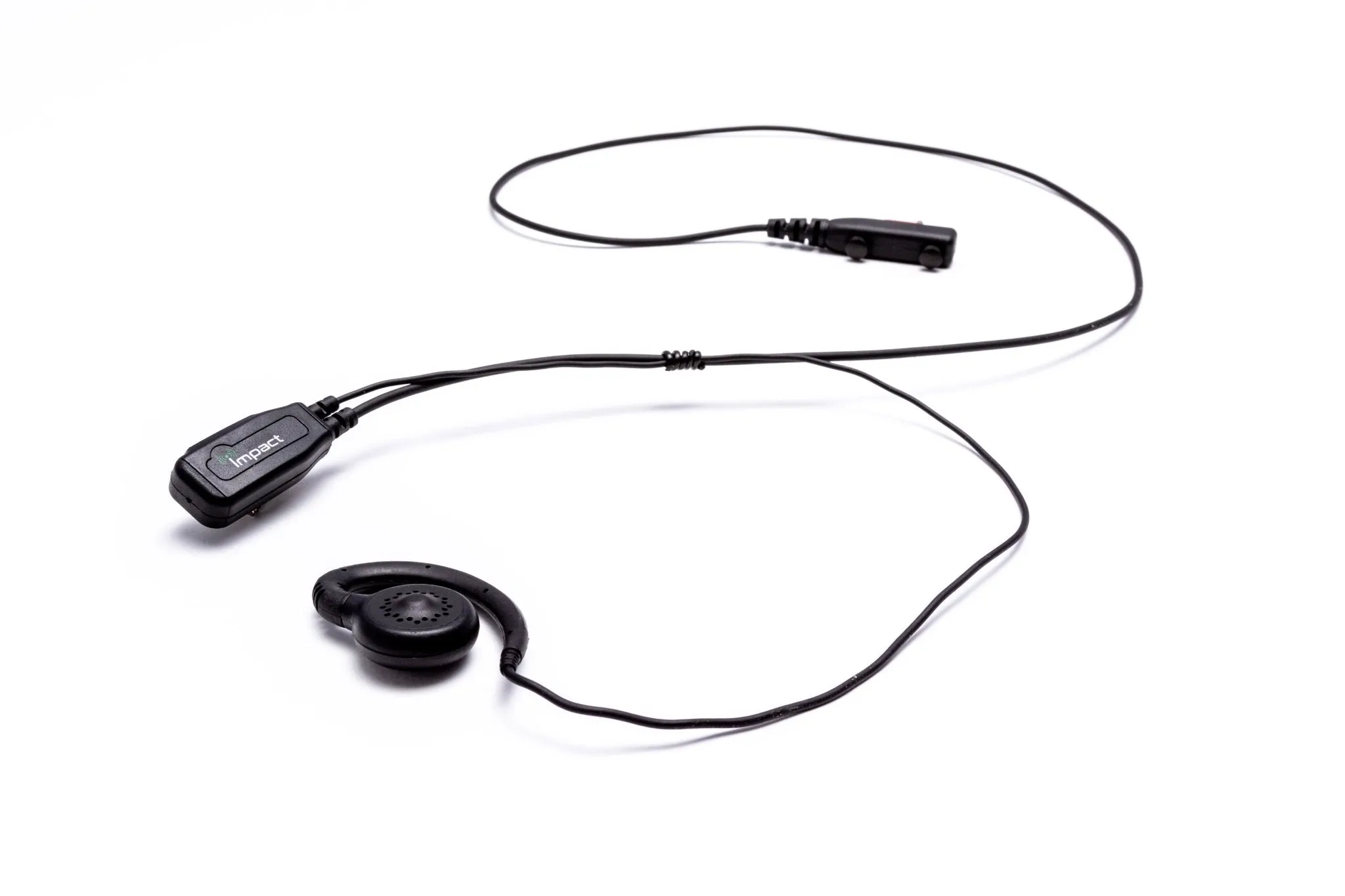 Impact Silver Series 1-Wire Surveillance Kit with Micro In-Line Push-To-Talk (PTT) and OEM Style Swivel Ear Hook HYT2-S1W-EH5-MP