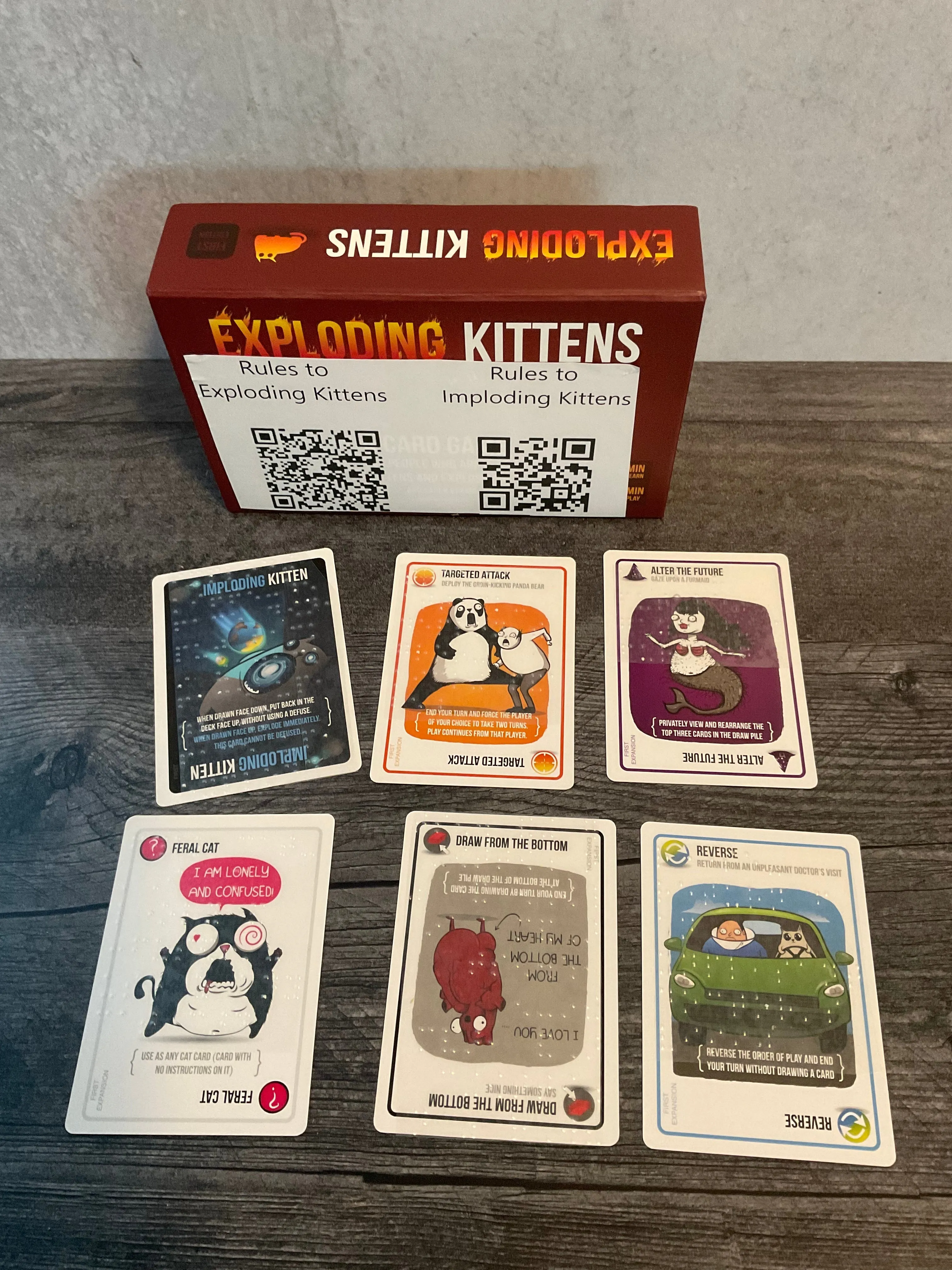 Imploding Kittens, Barking Kittens, Streaking Kittens(expansions to Exploding Kittens) - Accessibility Kit