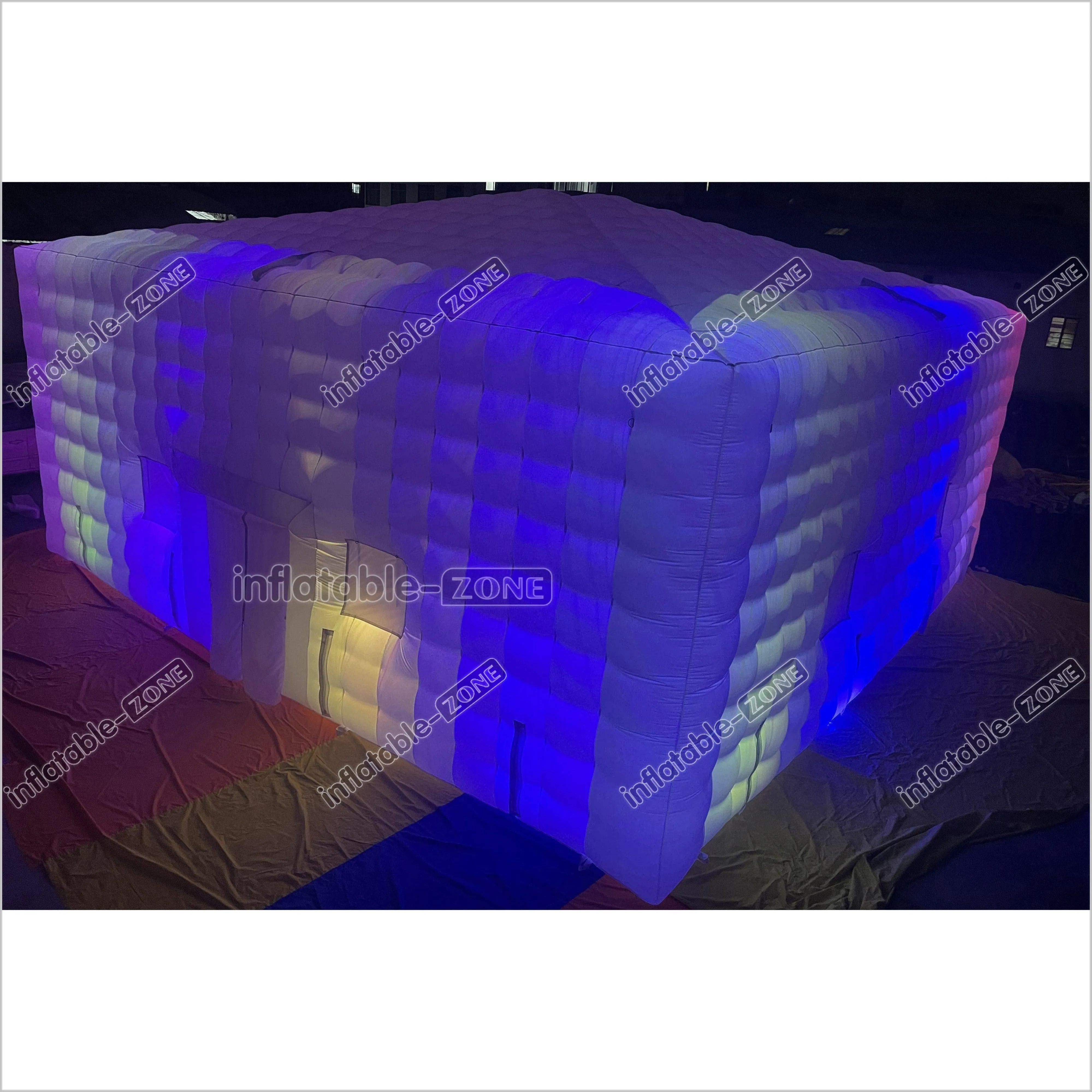 Large Outdoor Inflatable Night Club Inflatable Air Cube Tent LED Wedding Igloo Inflatable Tent For Party Event