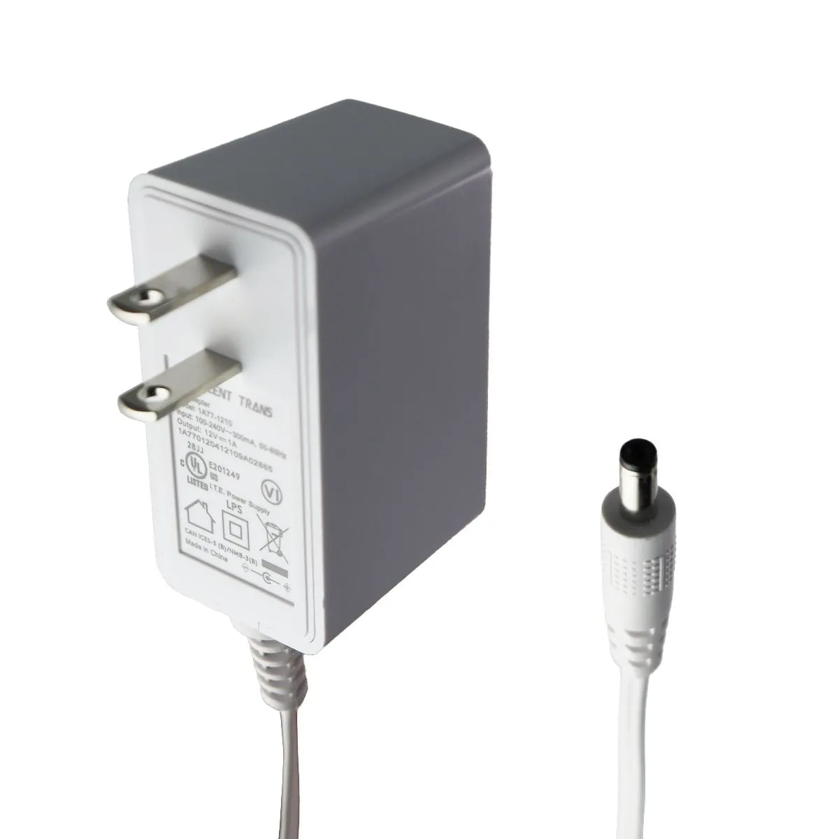 Lucent Trans (12V/1A) AC Adapter Wall Charger - White (1A77-1210)