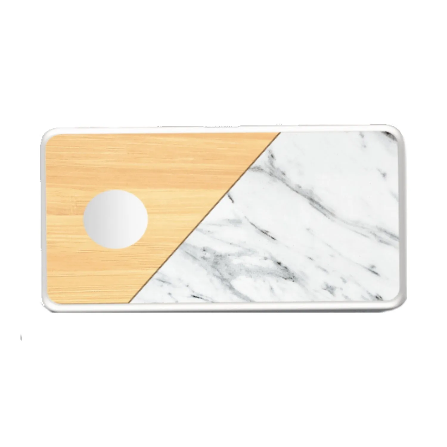 LuxeTech Dual Wireless Pad - Bamboo / White Marble (Obsolete)