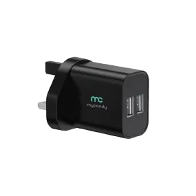 MyCandy Travel Charger With Dual Port 3.4A Black