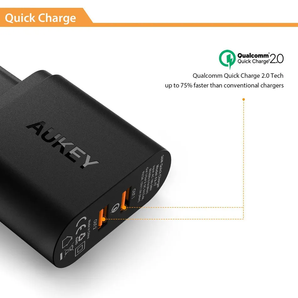 PA-T7 36W Dual Qualcomm Quick Charge 2.0 Charger (UK Plug)