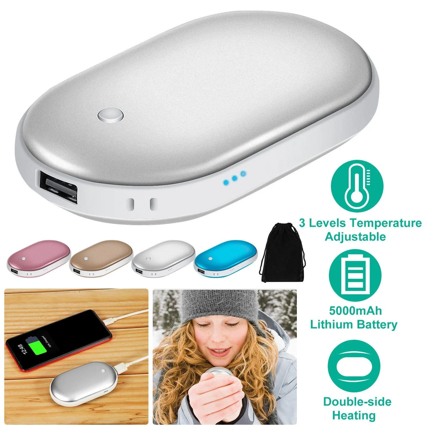 Portable Hand Warmer 5000mAh Power Bank