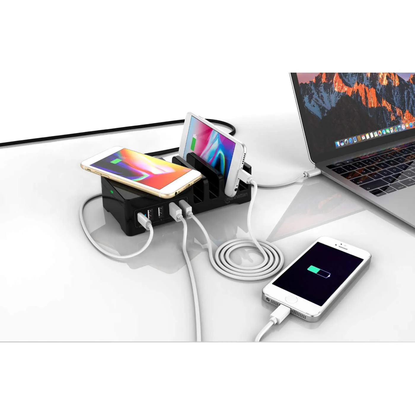 Power Delivery Charging Station with Wireless Charging Pad - 55 W