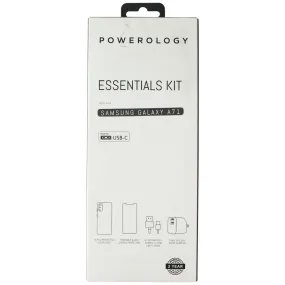 Powerology Essentials Kit w/ Case and Power for Samsung Galaxy A71 - Clear