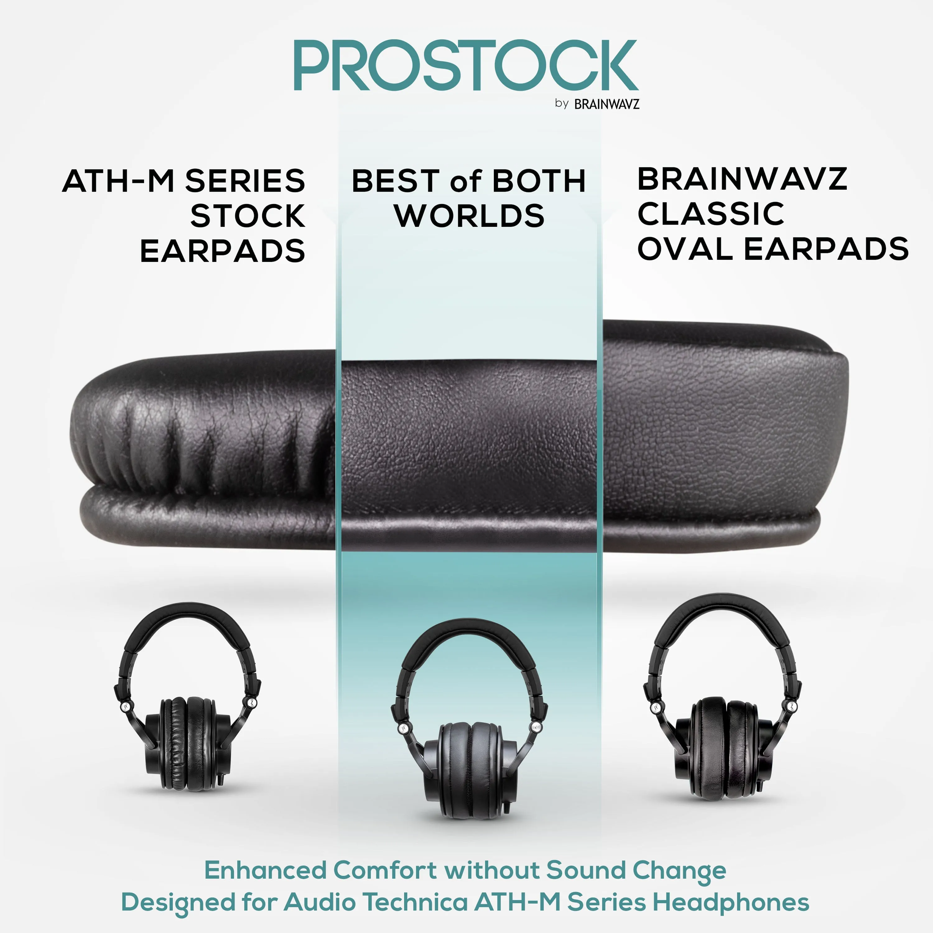 ProStock ATH M50X & M Series Replacement Earpads - Custom Designed Shape with Memory Foam - Hybrid