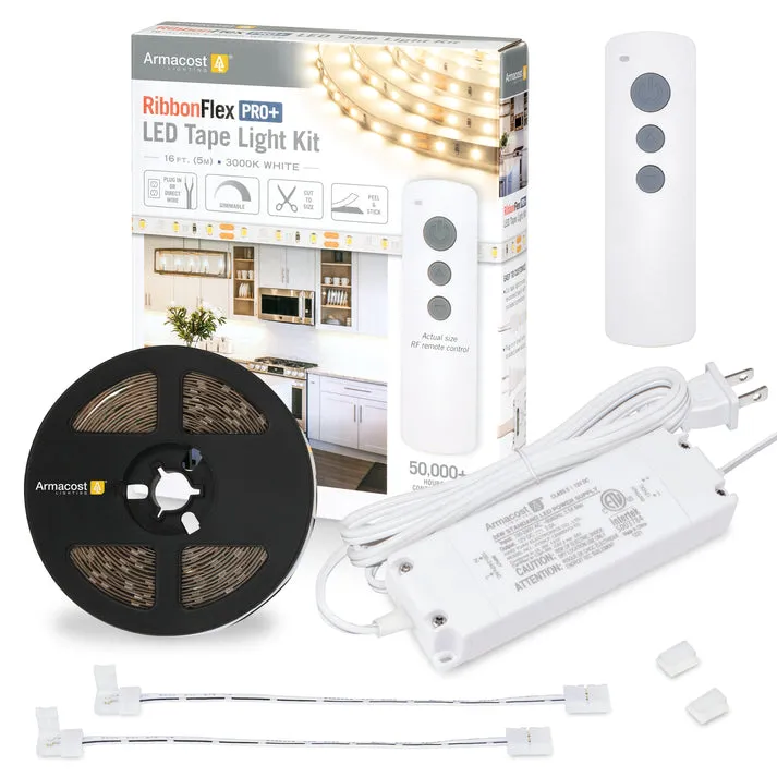 RibbonFlex Pro Soft White LED Strip Light Tape, 12V, 2655 Lumens, 24W, 3000K