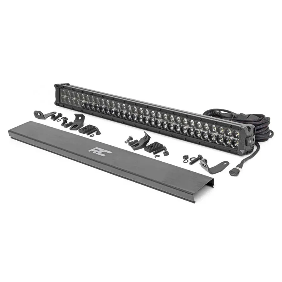 Rough Country Black Series LED Light Bar 30" Dual Row - Cool White DRL | Universal