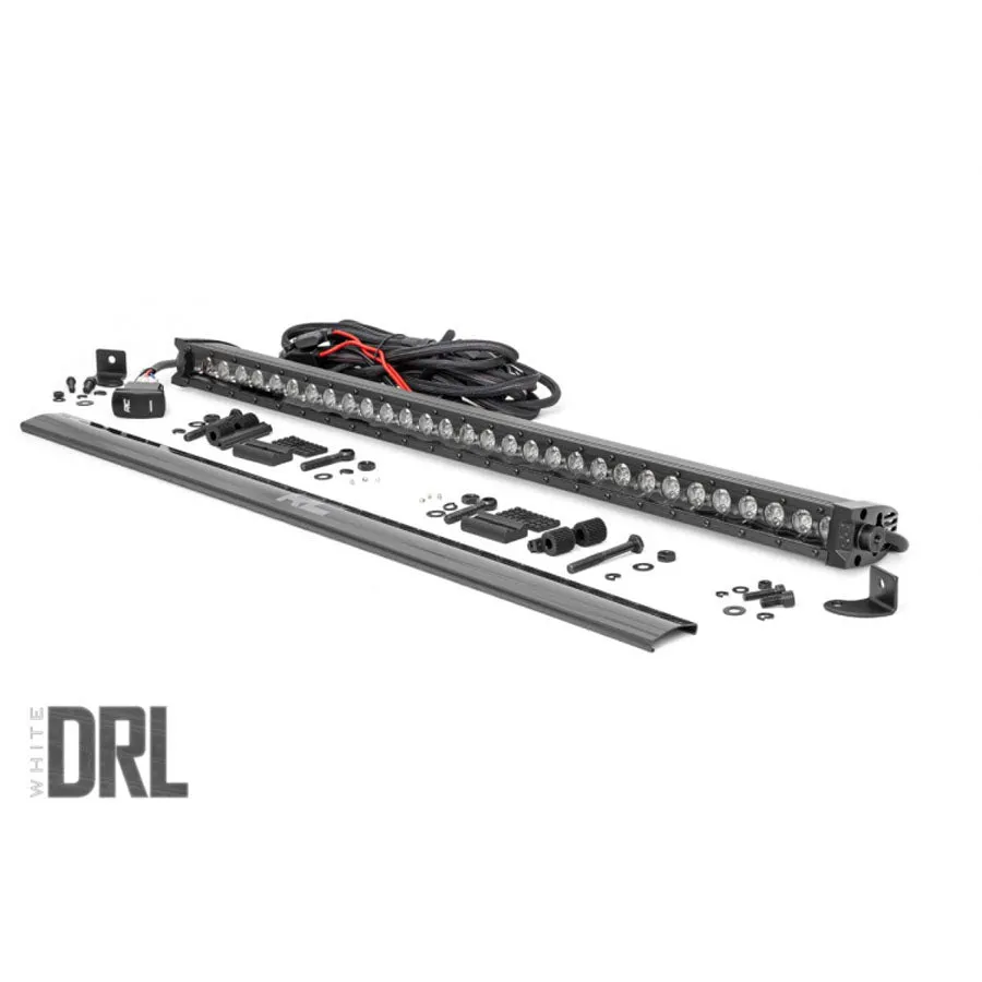 Rough Country Black Series LED Light Bar 30" Single Row - Cool White DRL | Universal