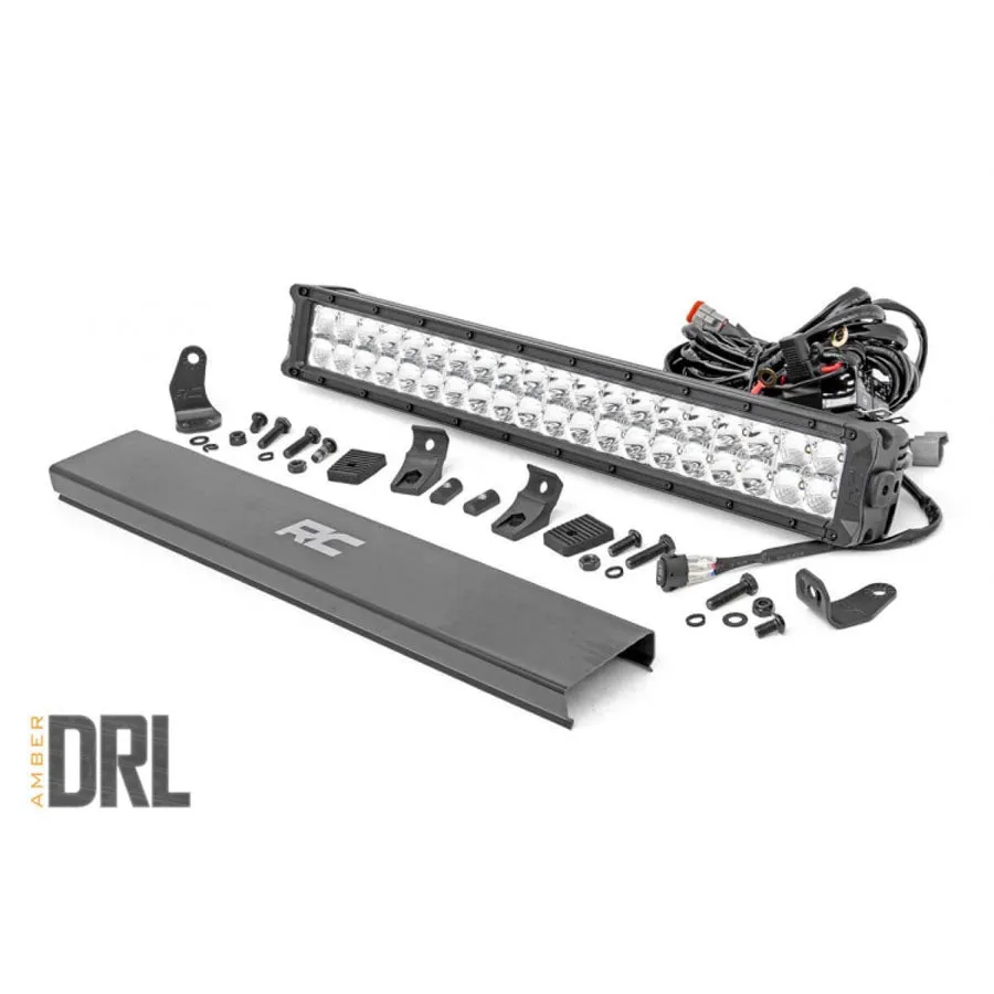 Rough Country Chrome Series LED Light Bar 20" Dual Row - Amber DRL | Universal