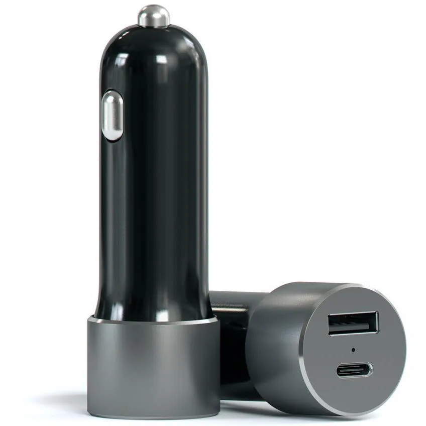 Satechi 72W Space Grey USB-C and USB-A Car Charger - High-Performance and Efficient