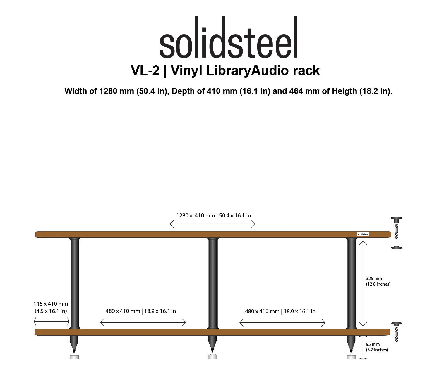 Solidsteel VL Series Modular Vinyl Library Audio Rack