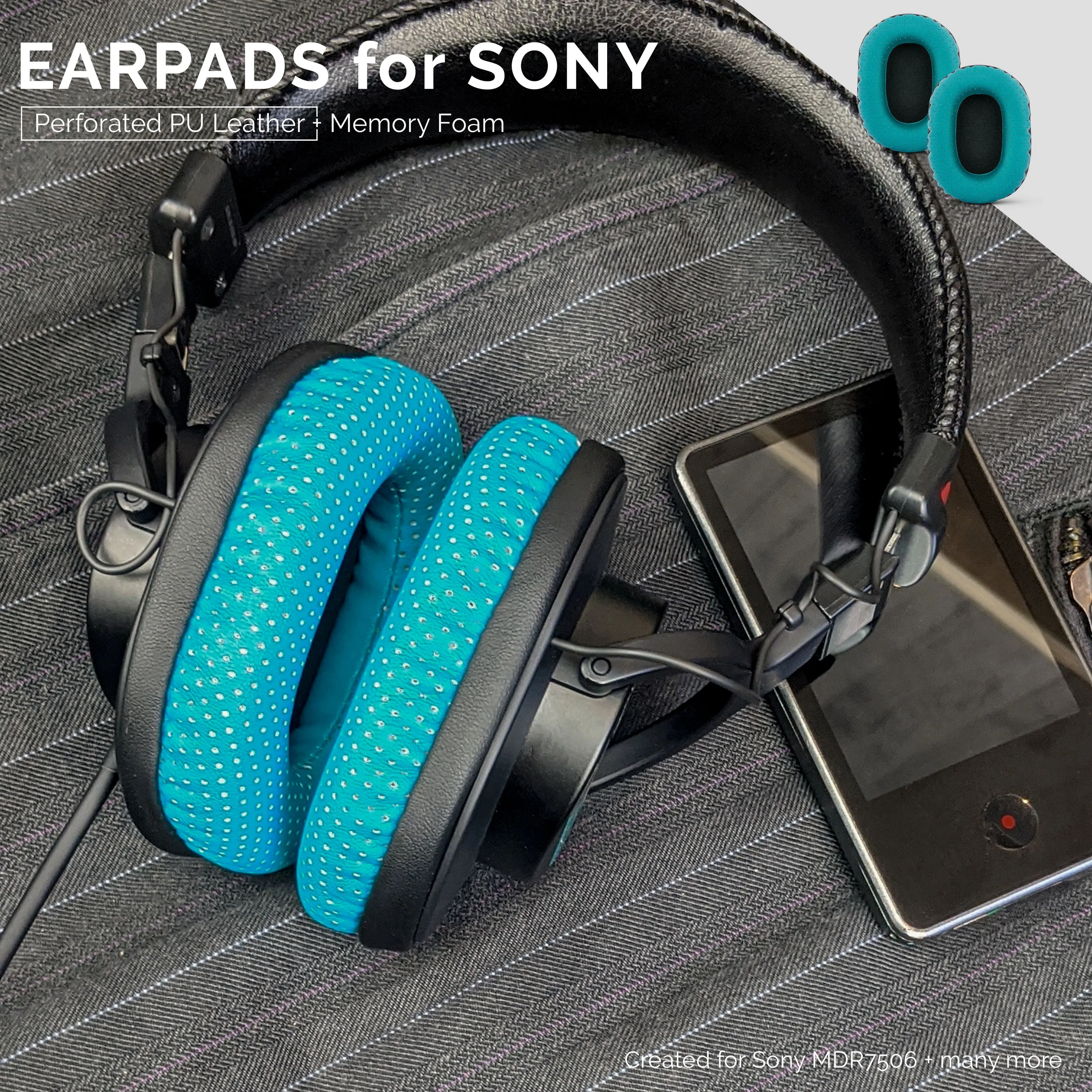 SONY MDR-7506 Perforated Replacement Earpads Also Suitable for V6, CD900ST Headphones (PERF)