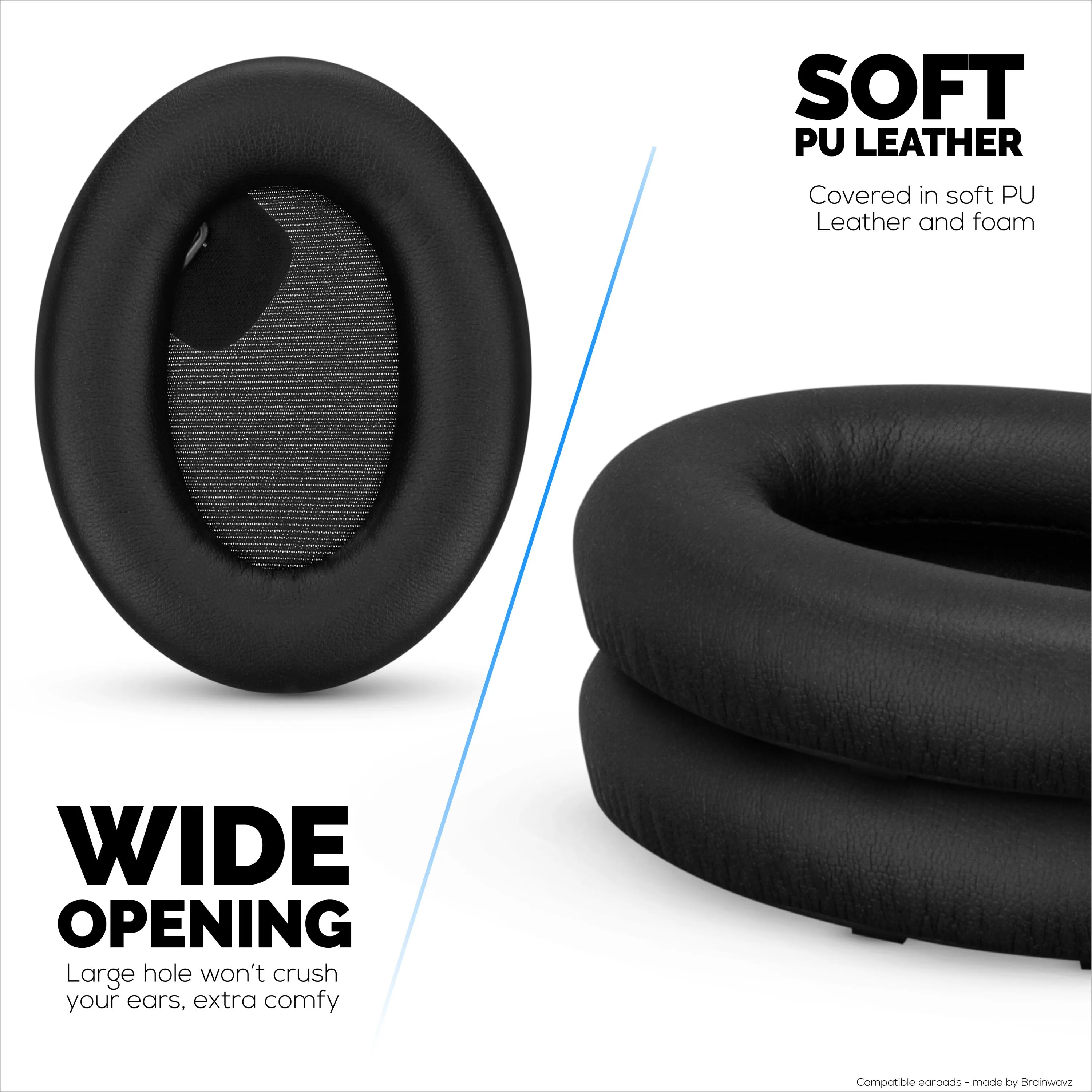 Sony WH-1000XM4 Replacement Earpads - Soft PU Leather & Memory Foam Ear Pad Cushions For Extra Comfort, Easy & Quick Installation