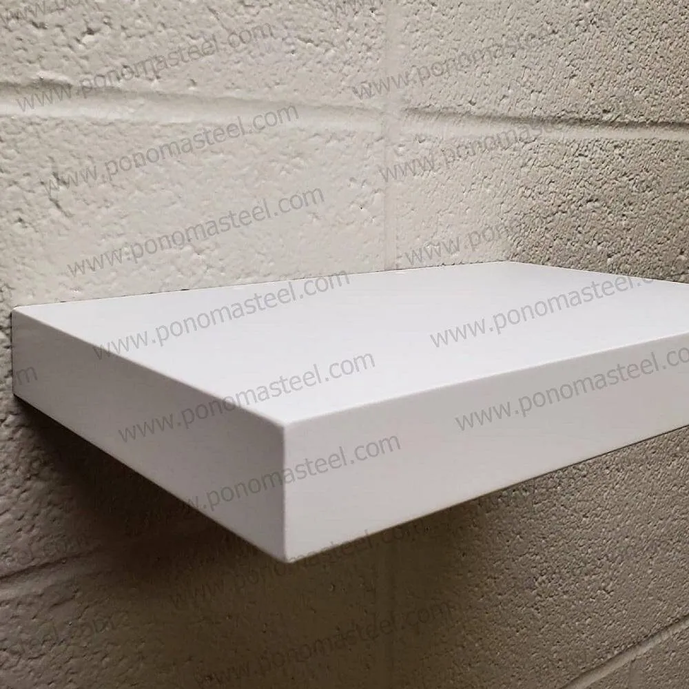 Stainless floating shelves with 1 LED light