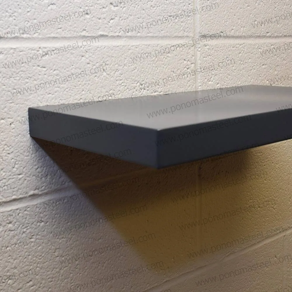 Stainless floating shelves with 1 LED light