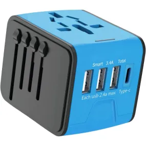 Universal Worldwide Travel Adapter Plug Blue