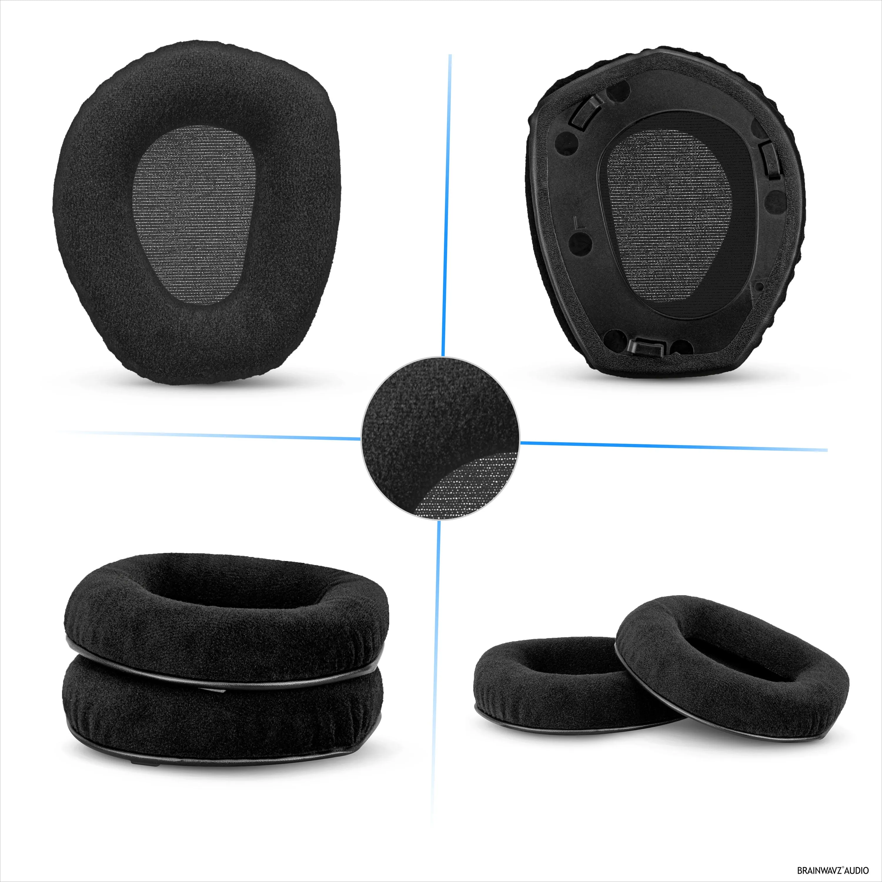 Velour Earpads for SENNHEISER RS165, RS175, RS185 & RS195 Headphones - Soft Foam Ear Pad, HDR165, HDR175, HDR185, HDR195